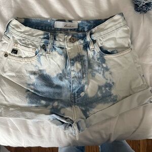 KanCan Blue and White Denim Shorts